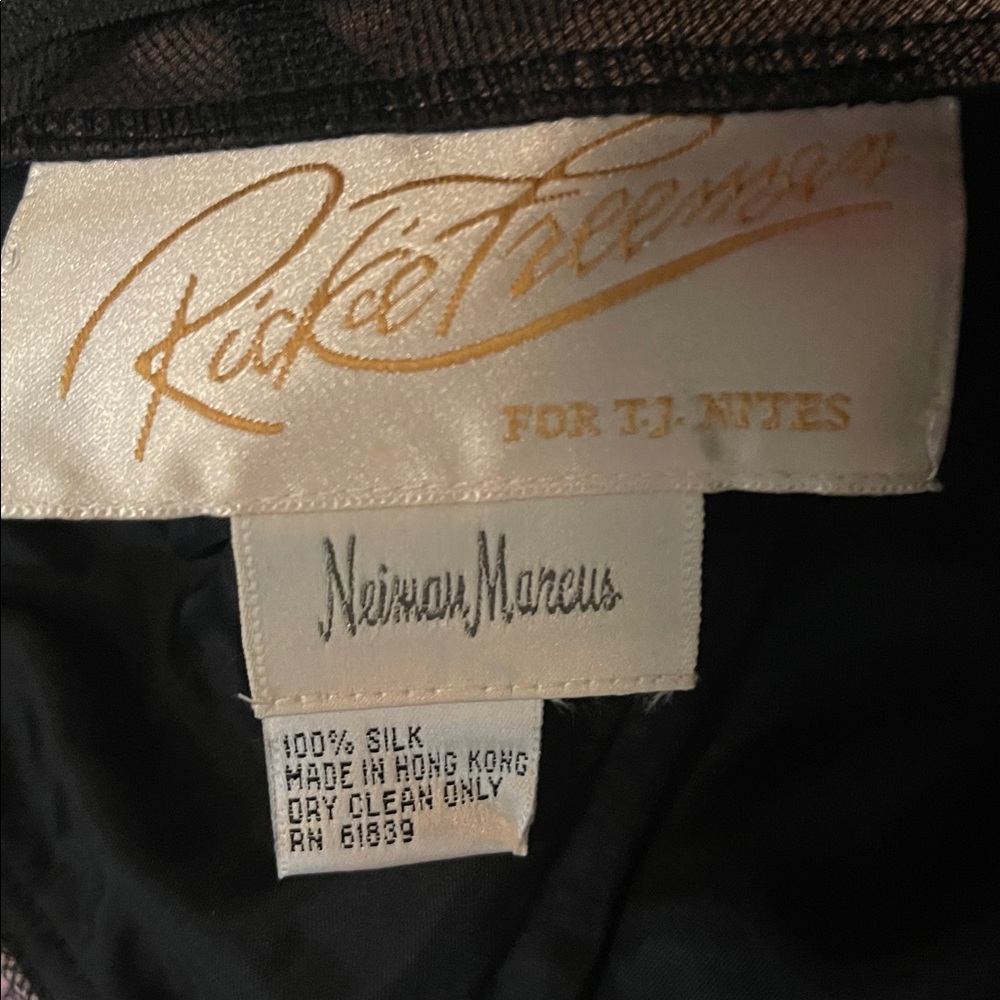 Rickie Freeman Neiman Marcus Brown 100% SILK Vintage Maxi Skirt/ Top - Picture 5 of 9